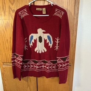 Wrangler Maroon Sweater with thunderbird Motif